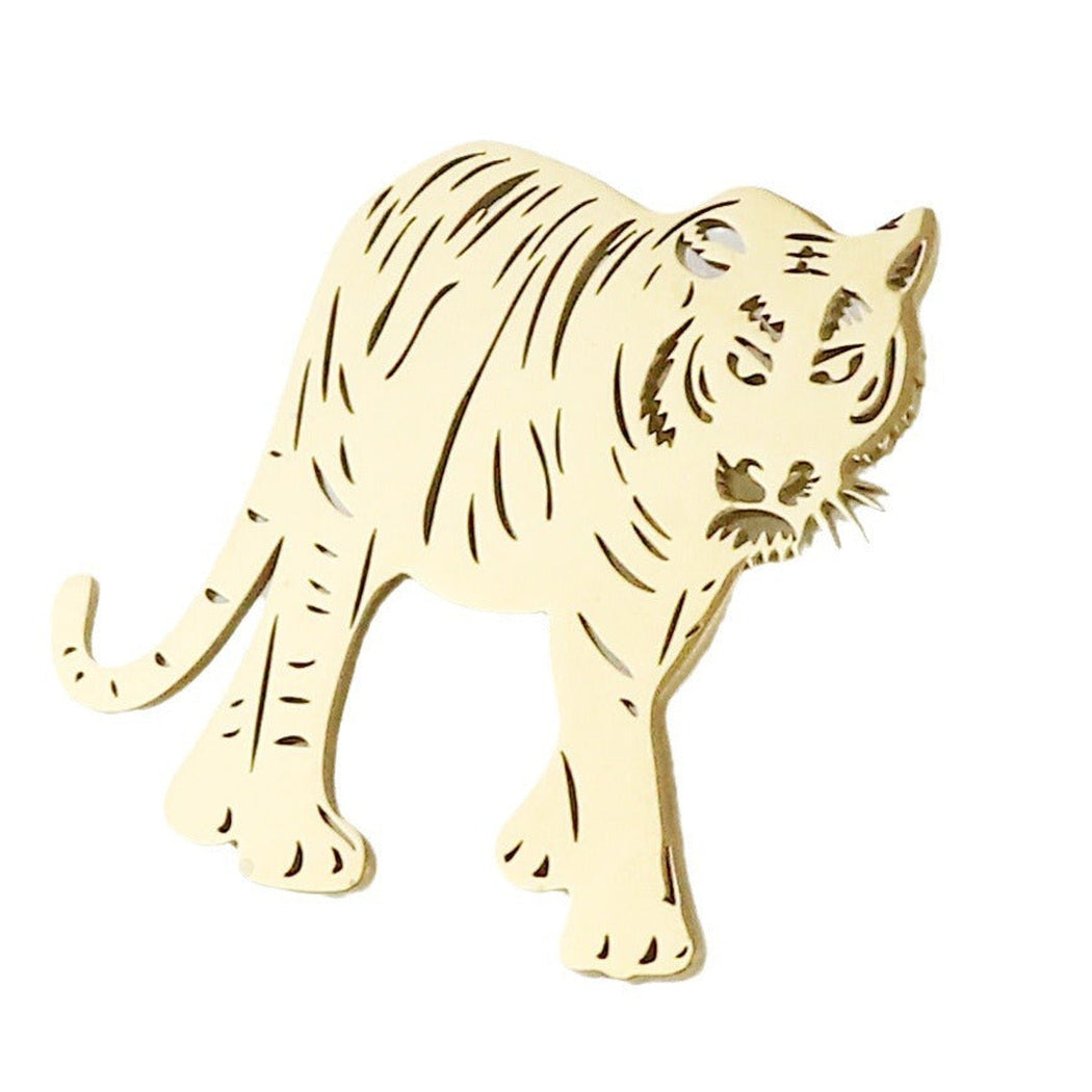 Brovia - Tiger Stripe Cutout Silhouette Brooch, detail view