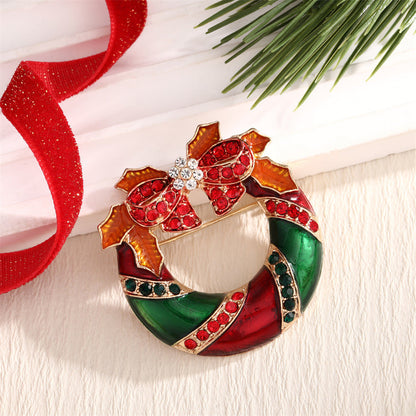 Brovia - Christmas Red Green Motif Brooch, variant view