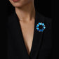 Brovia - Blue Feather Wreath Brooch - view 5