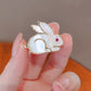 Brovia - White Rabbit Outline Brooch - view 5