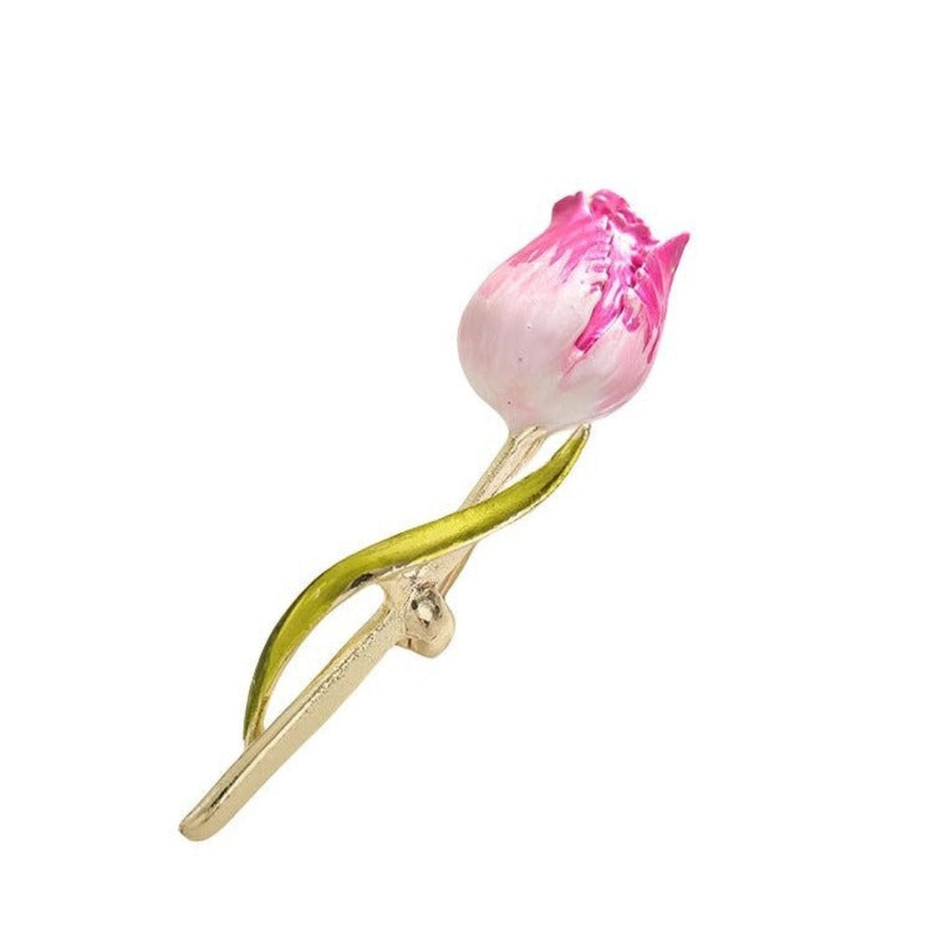 Brovia - Pink Tulip Stem Brooch - view 5