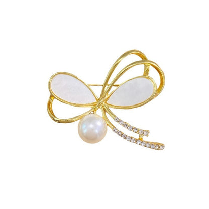 Gold bow brooch, variant view