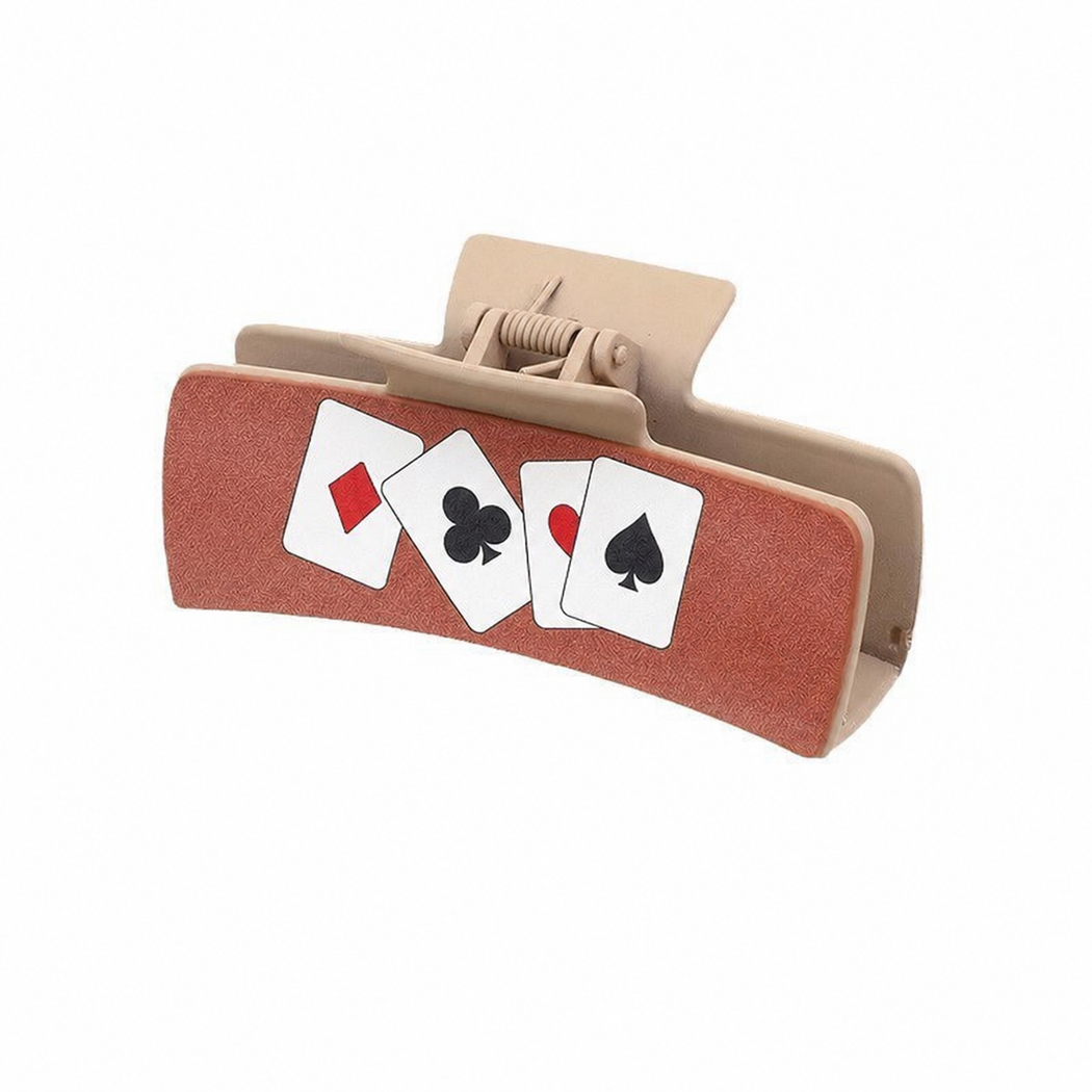 Beau - Western Playing Card Hair Claw - independent variant view