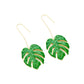 Earedge - Botanical Enamel Style Leaf Dangle Earrings