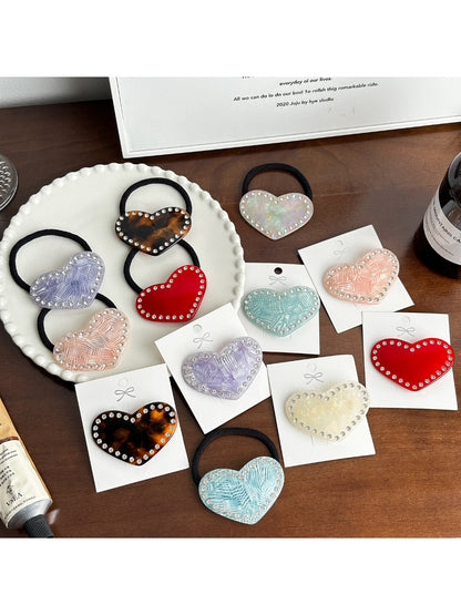 Gifty-Heart Acetate Hair Clip Ponytail Holder Edge Clip