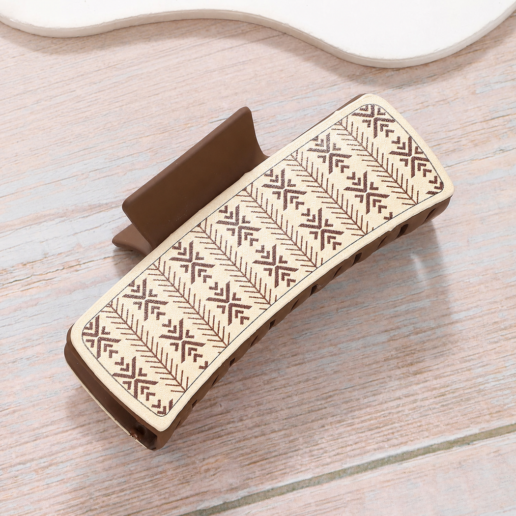 Beau - Neutral Western Print Hair Claw - variant 47520649576619