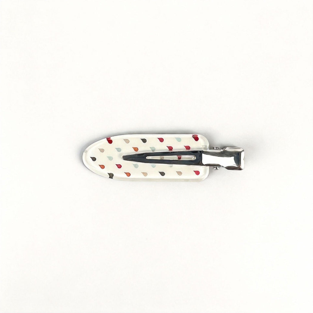 Beau - Heart Raindrop Print Snap Hair Clip, variant view