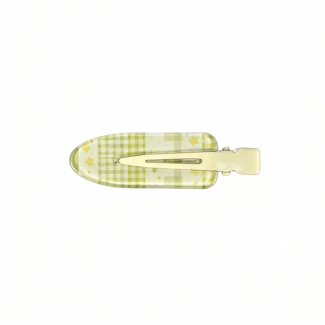 Beau - Green Plaid Star Hair Clip, variant view