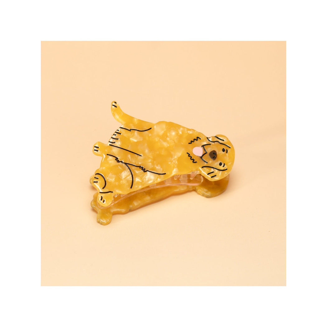 Beau - Cute Yellow Dog Hair Clip, detail view