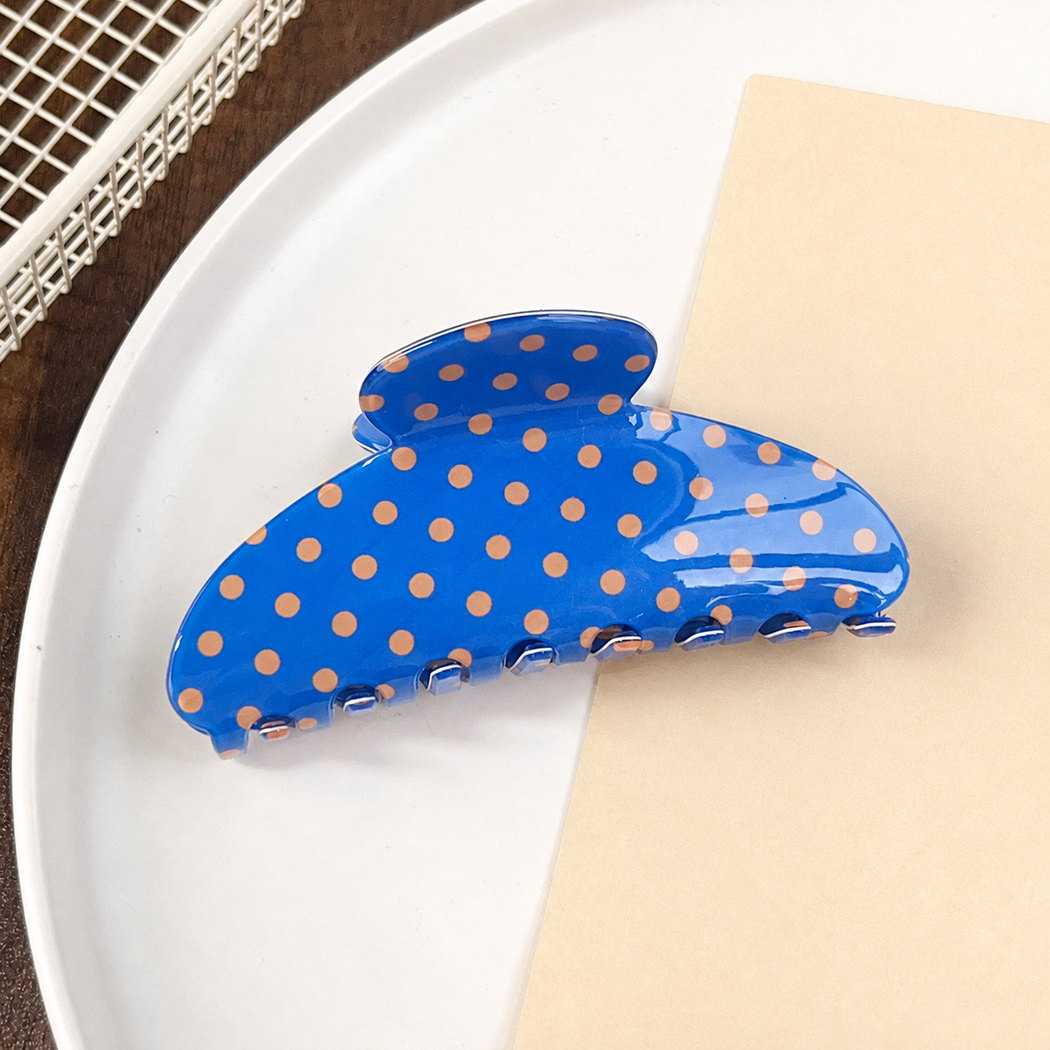 Beau - Polka Dot Plaid Hair Claw - variant 47546228113579