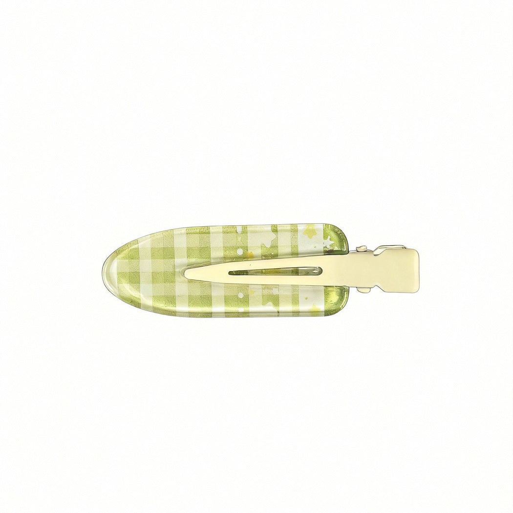 Beau - Green Plaid Star Hair Clip, variant view