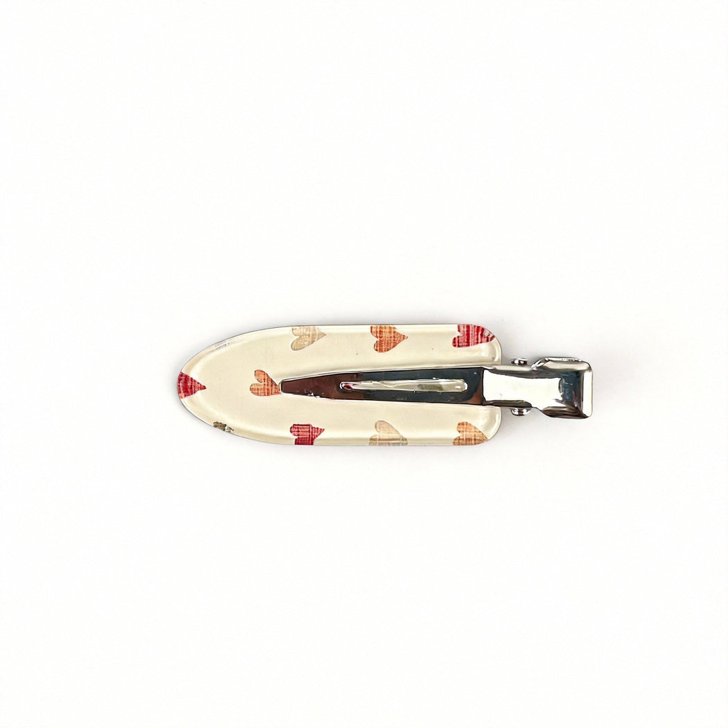 Beau - Heart Raindrop Print Snap Hair Clip, variant view