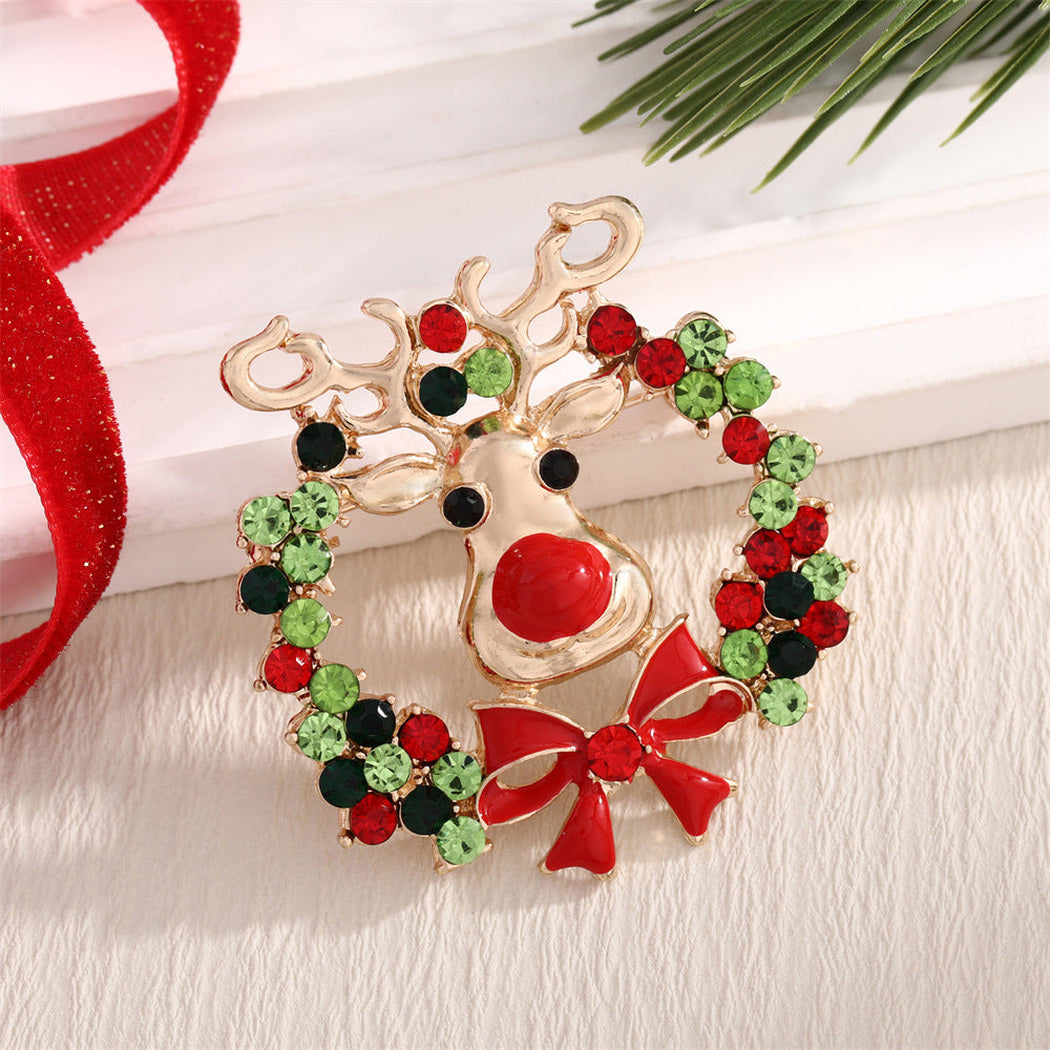 Brovia - Christmas Red Green Motif Brooch, variant view