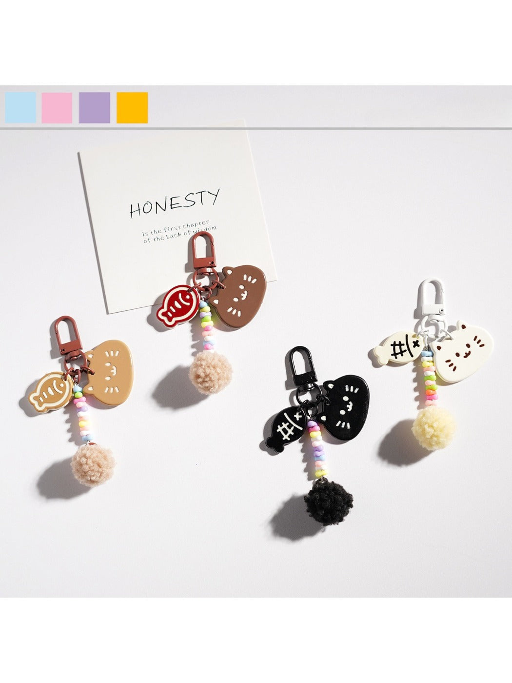 Keypus - Beaded Kitten Shaped Keychain