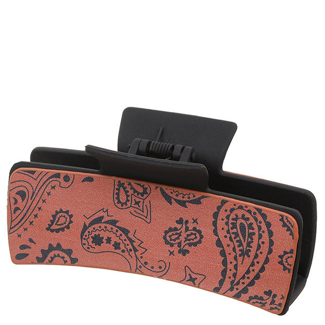 Vintage western print hair claw - 90031