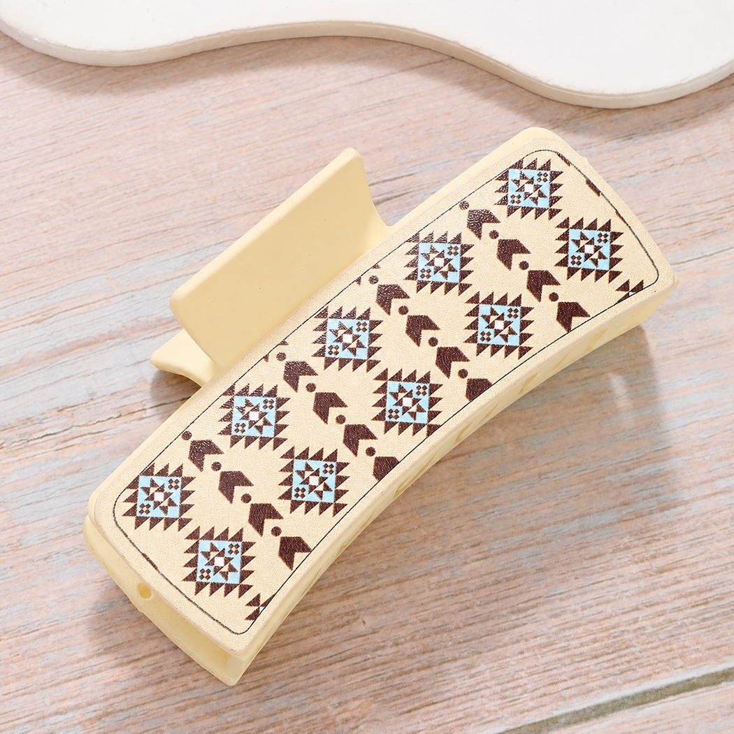 Beau - Neutral Western Print Hair Claw - variant 47520649642155