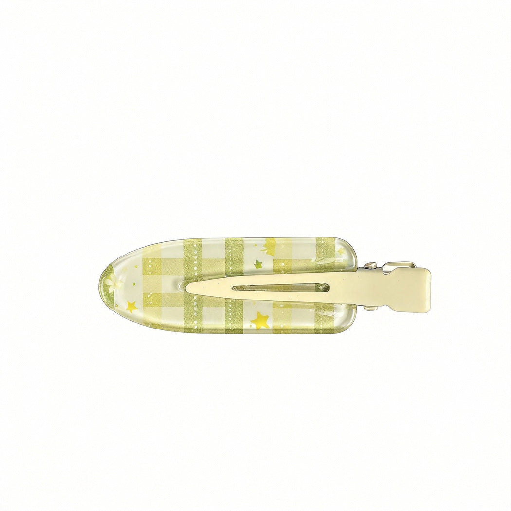 Beau - Green Plaid Star Hair Clip, variant view