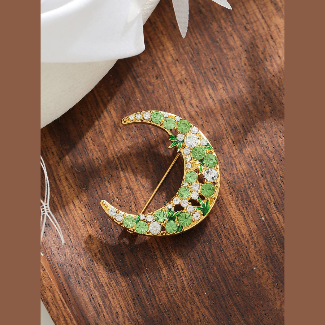 Brovia - Crescent Moon Clustered Detail Brooch, variant view