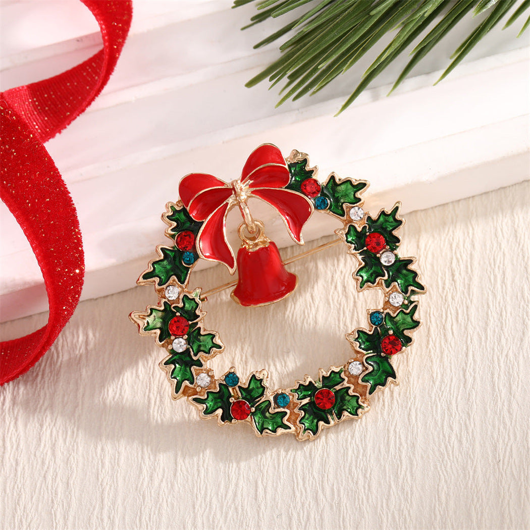 Brovia - Christmas Red Green Motif Brooch, variant view