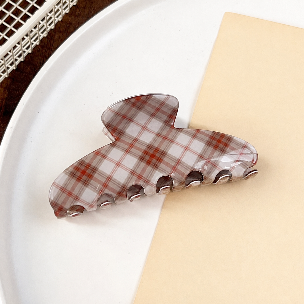 Beau - Polka Dot Plaid Hair Claw - variant 47546228179115