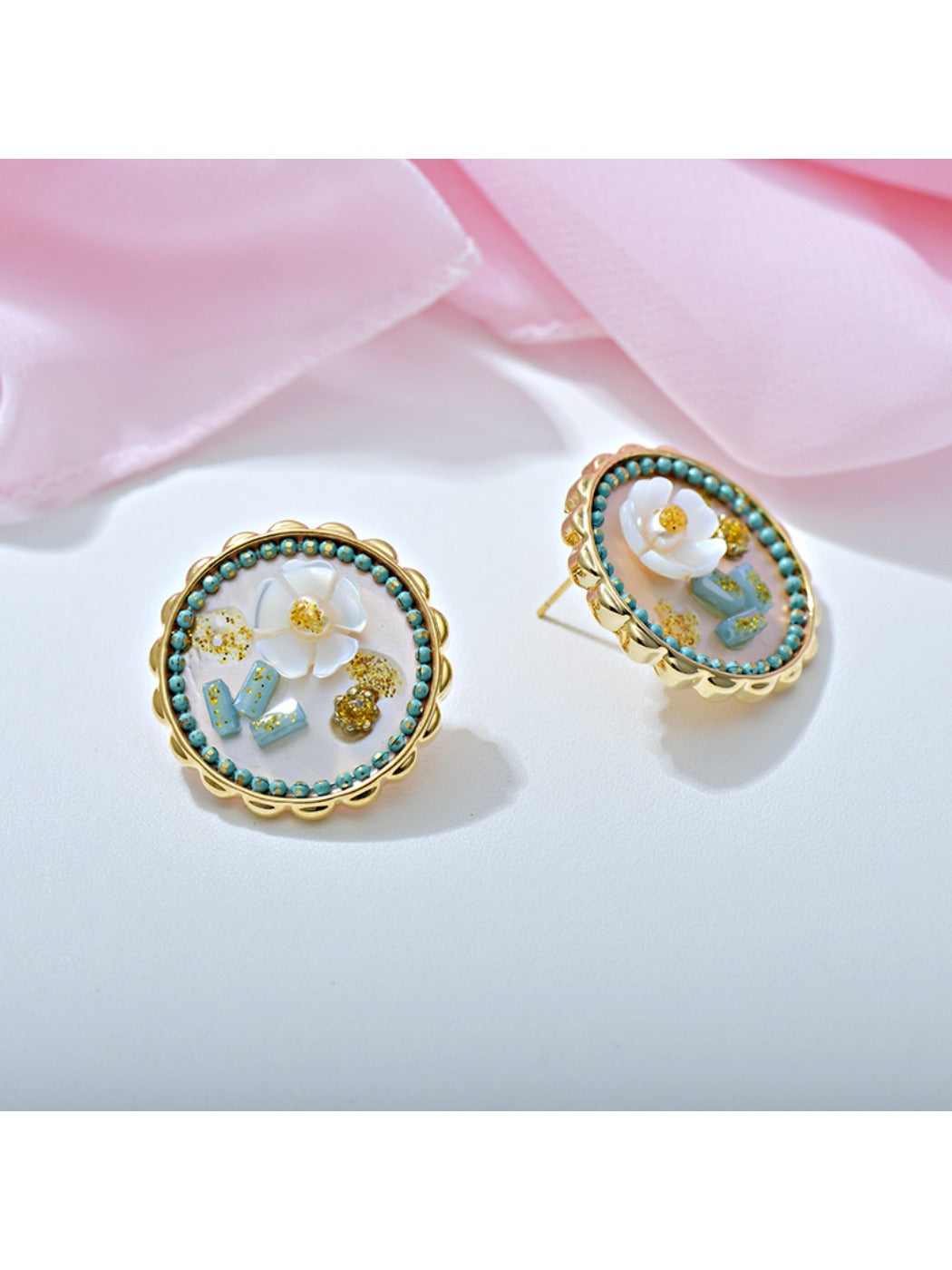 Earedge - Oil Painting-Inspired Floral Stud Earrings