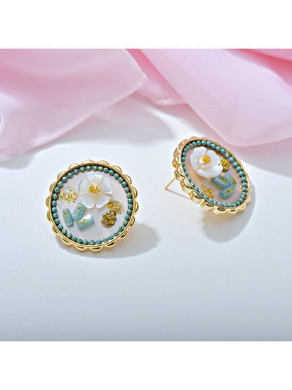 Earedge - Oil Painting-Inspired Floral Stud Earrings
