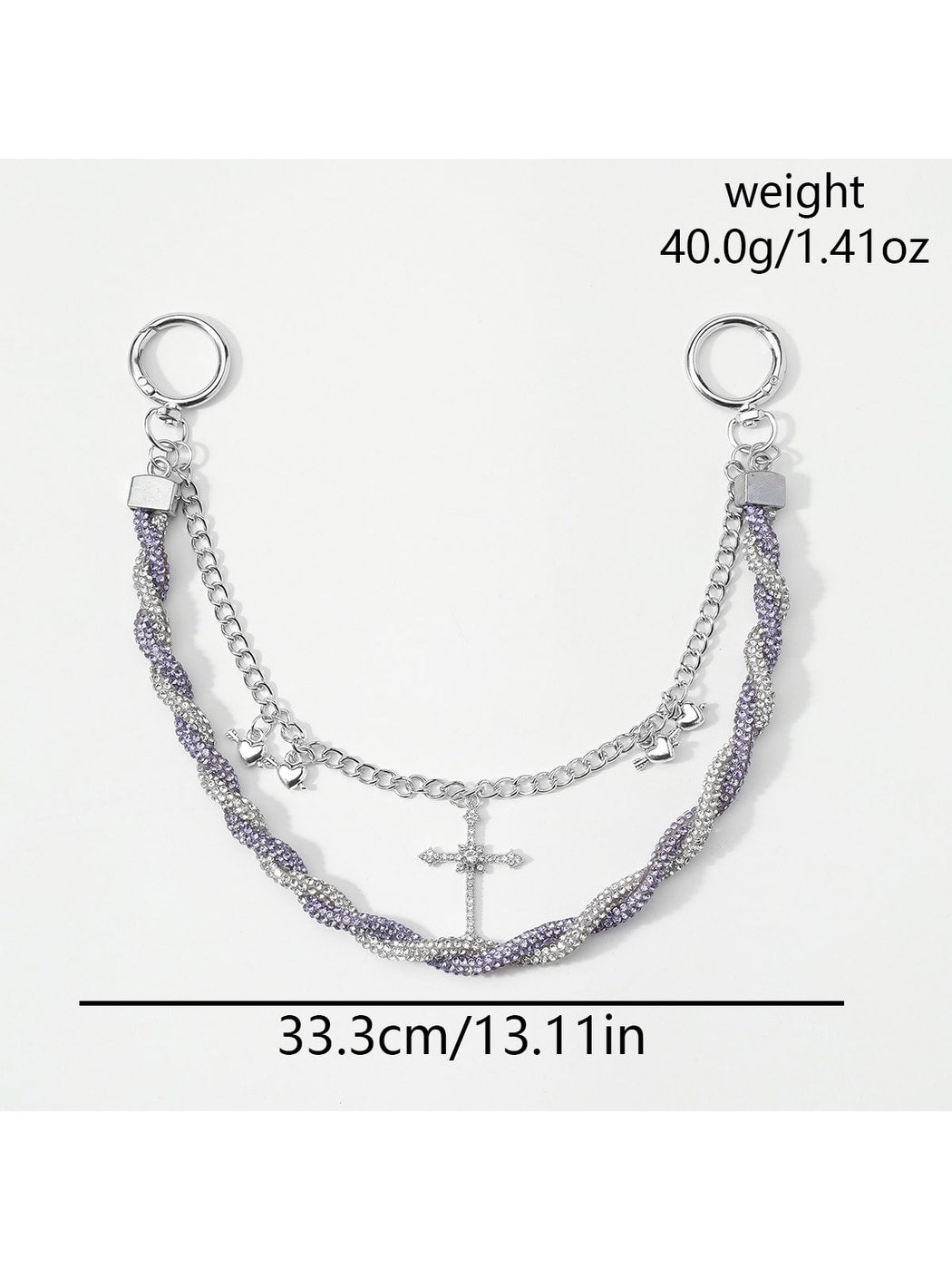 Keypus - Y2K Heart Chain Decorative Bag Charm Keychain