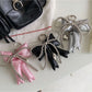 Keypus - Faux Leather Bow Heart Detail Bag Charm Keychain