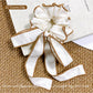 Gifty - Elegant Beige Scrunchie with Khaki Trim