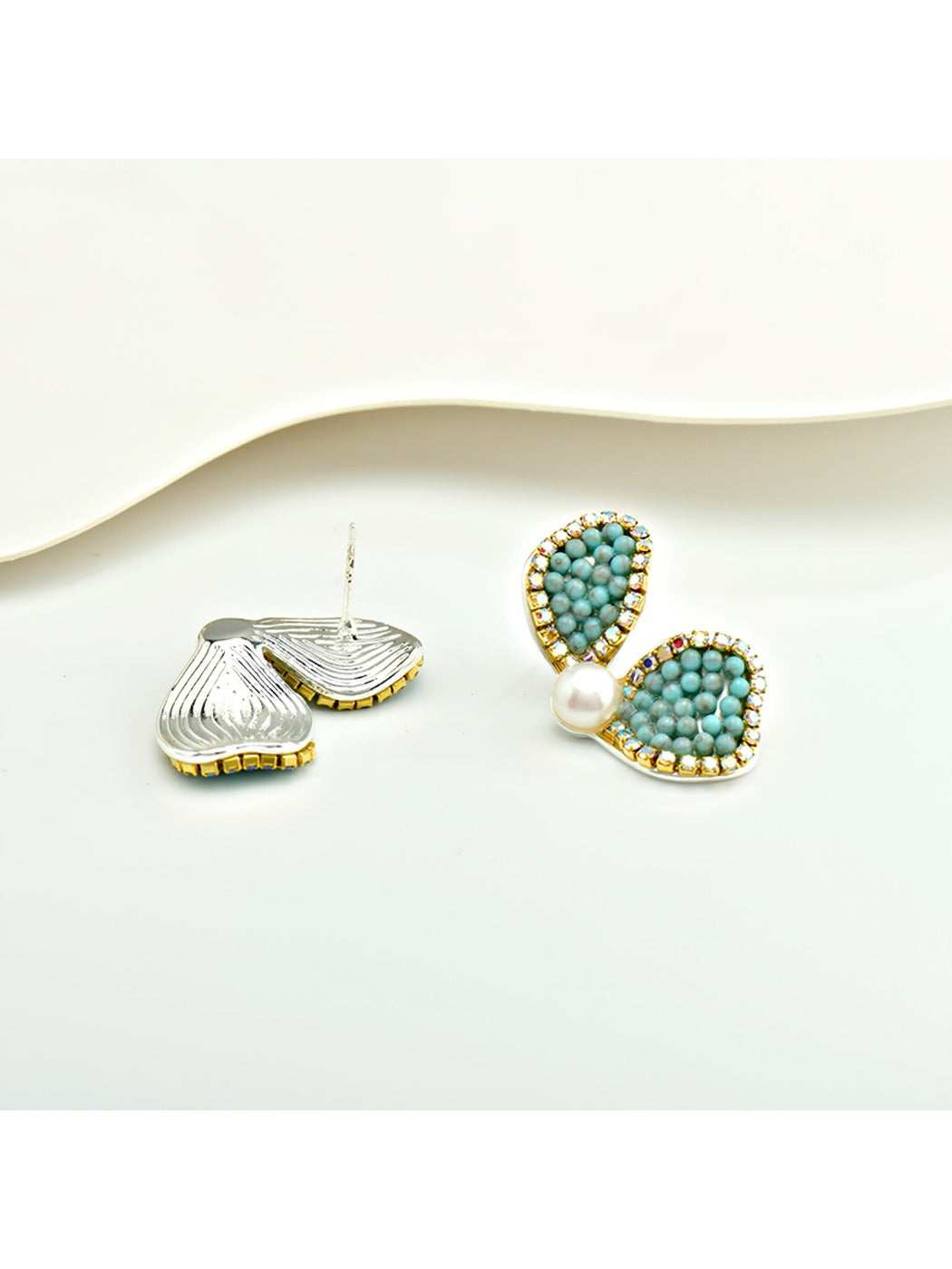 Earedge - Minimalist Beaded Butterfly Wing Earrings