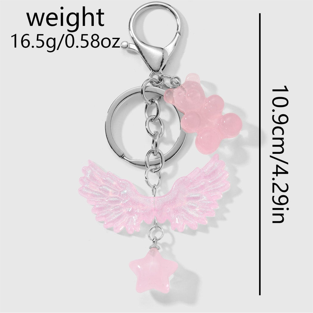 Keypus - Y2K Cross and Wing Pendant Keychain