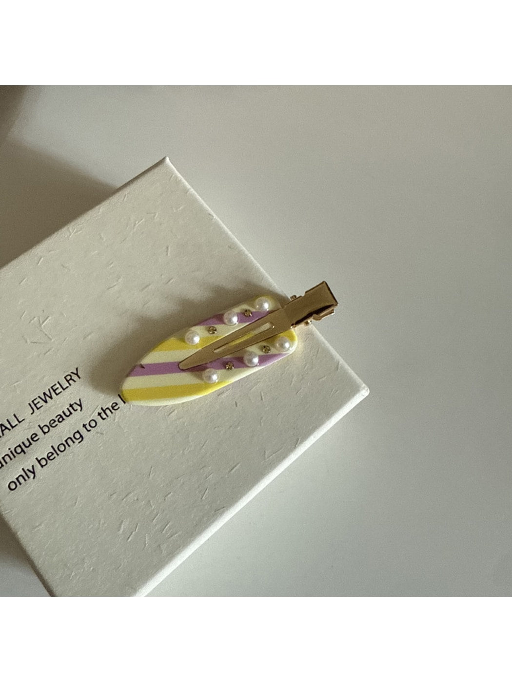 Beau - Bow Checkered Acetate Alloy Hair Clip