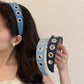 Gifty - Denim Look Round Eyelet Detail Women's Headband
