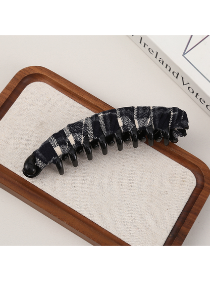 Beau - Minimal Striped Plaid Banana Clip