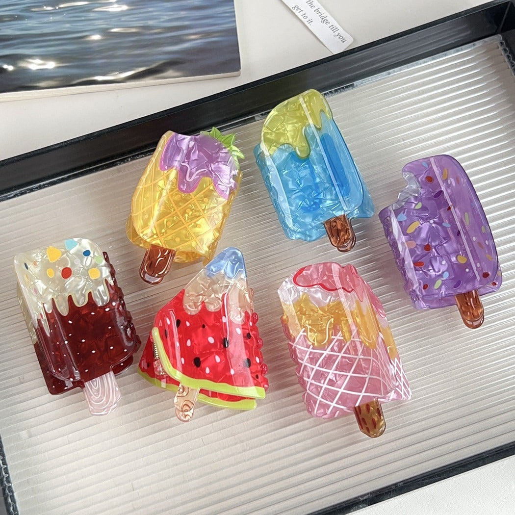 Beau - Cartoon Ice Cream Motif Claw Clip
