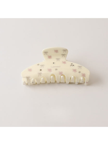 Beau - Women's Bow Print PVC Hair Claw Clip