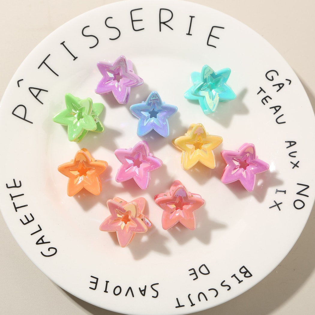 Beau - Glossy Star Shaped PS Decorative Claw Clip