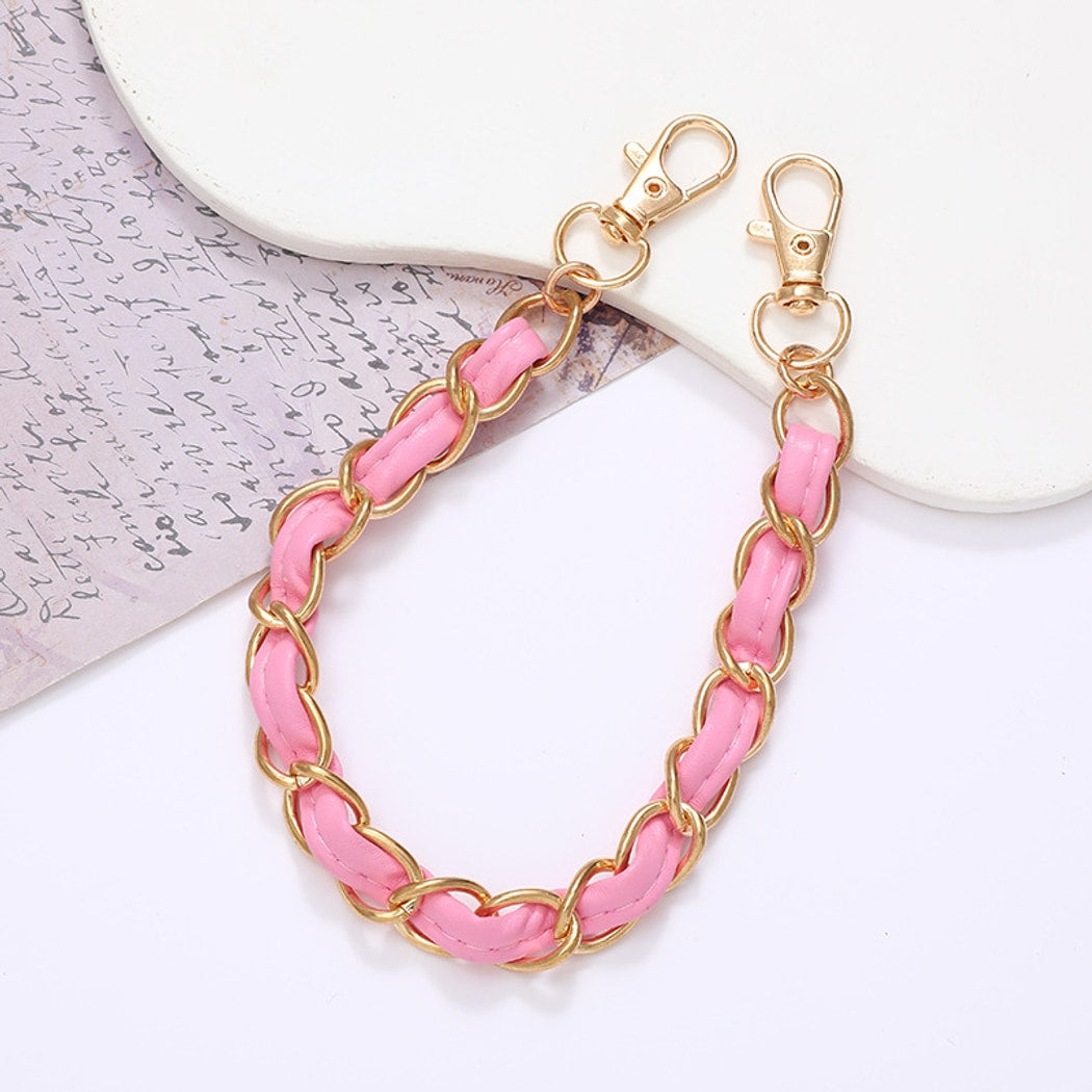Keypus - Solid Color Faux Leather Chain Bag Charm