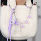 Keypus - Purple Beaded Bow Cord Keychain