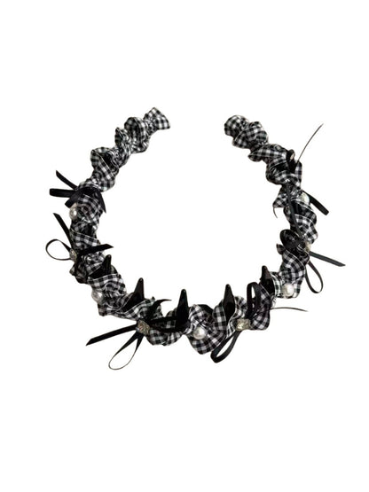 Gifty - Exquisite Plaid Bow Embellished Headband