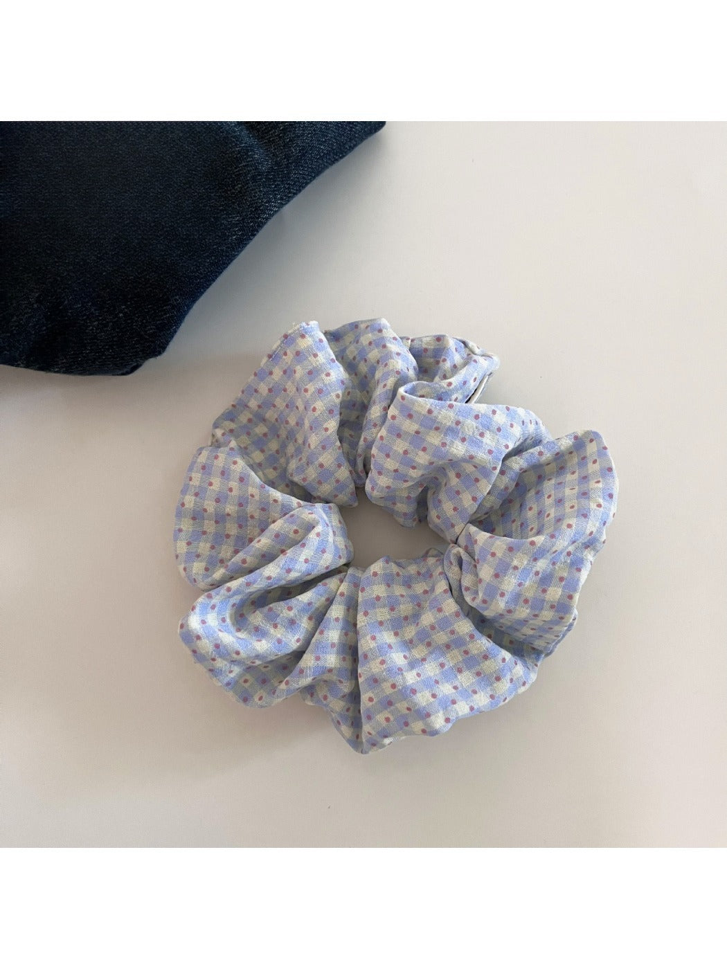 Gifty - Plaid Polka-Dotted Spiral-Shaped Hair Tie