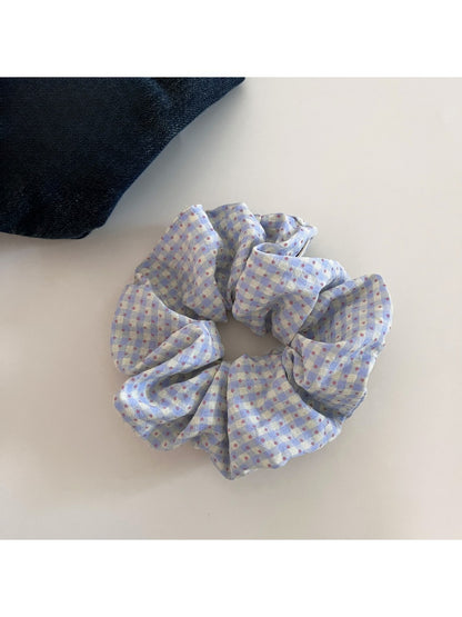 Gifty - Plaid Polka-Dotted Spiral-Shaped Hair Tie