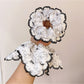 Gifty - Chic Black Floral Lace Scrunchie
