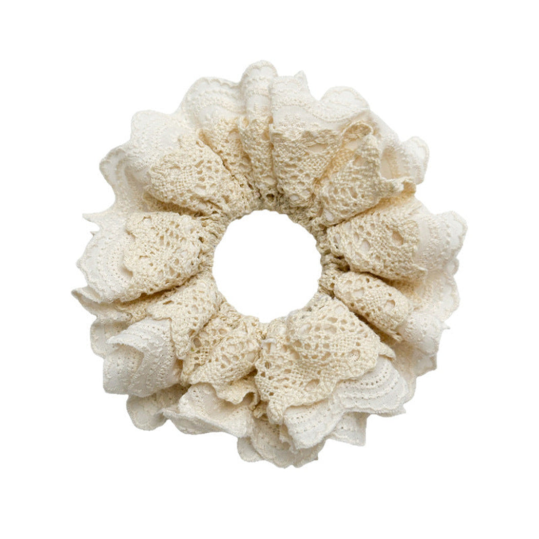 Ivory layered openwork scrunchie Style A