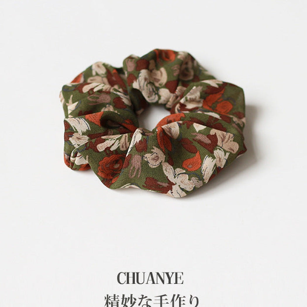 Floral Scarf Scrunchie showing multiple available variants