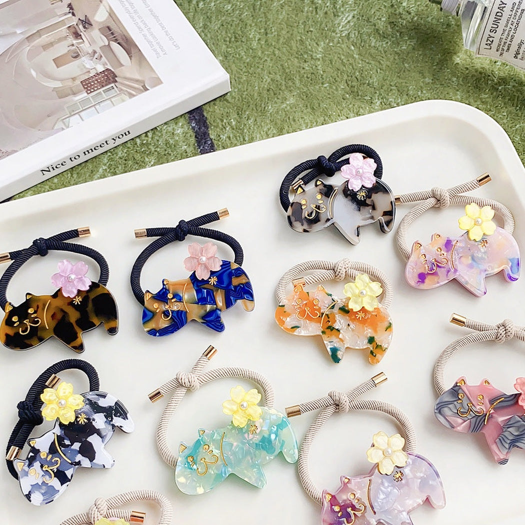 Marbled Cat Hair Tie Collection showing multiple available variants