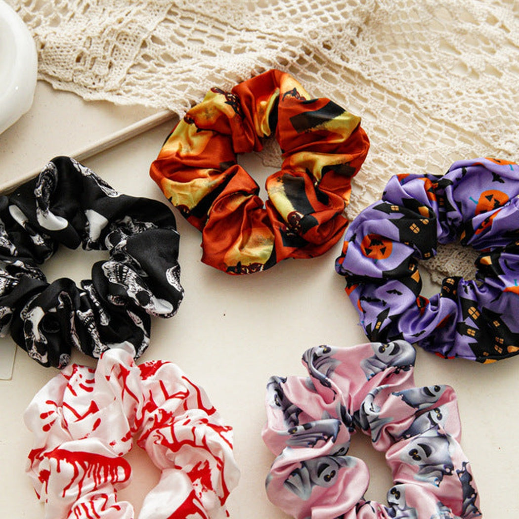 Halloween Glossy Scrunchie Collection showing multiple available variants