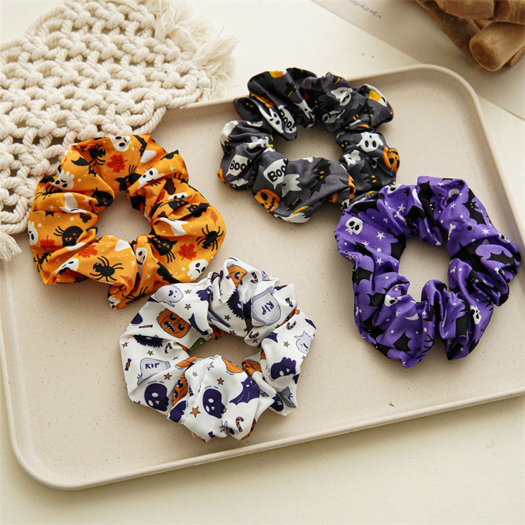 Halloween Skull Scrunchie Collection showing multiple available variants
