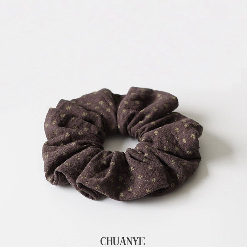 Brown Floral Oversized Scrunchie showing multiple available variants