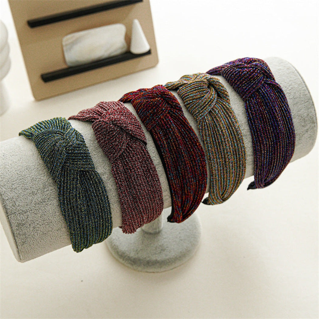 Beau - Metallic Knotted Wide Headband showing multiple available variants